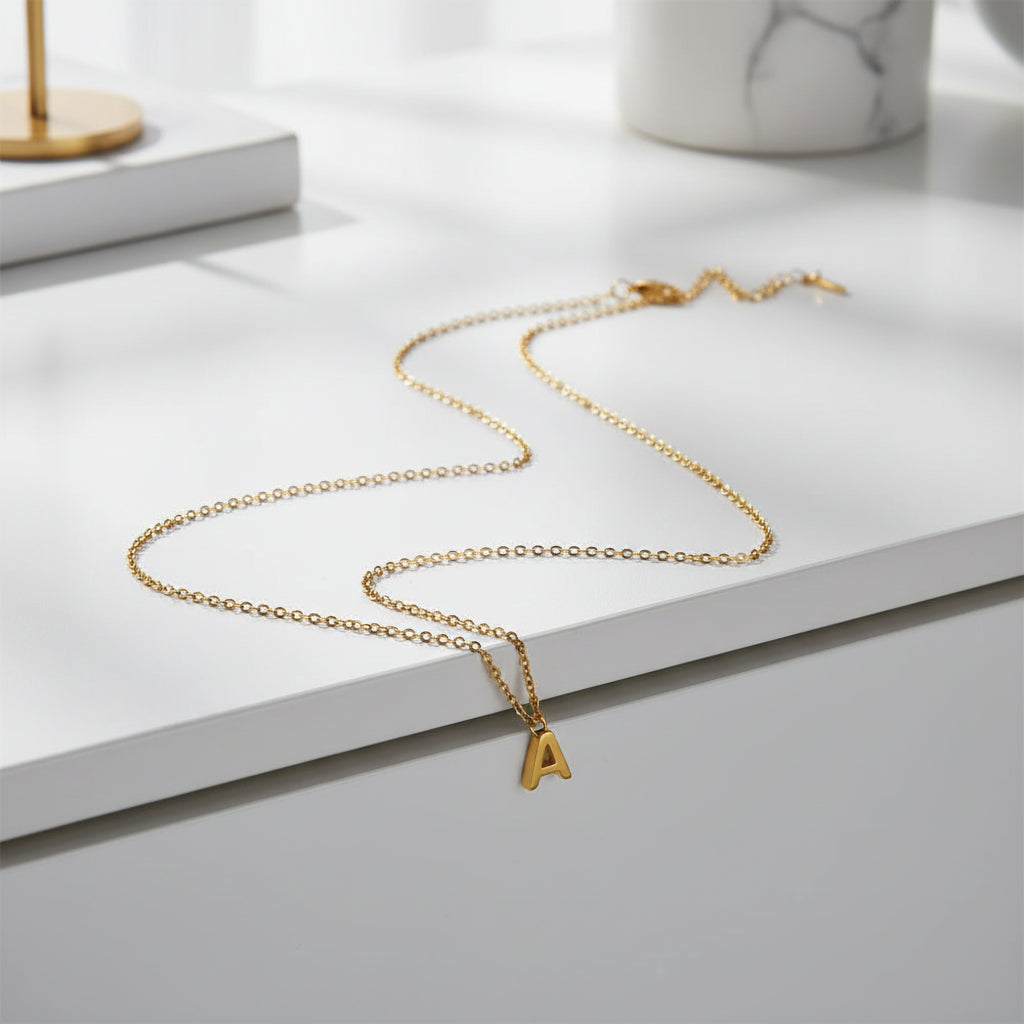 Tiny Initial Necklace